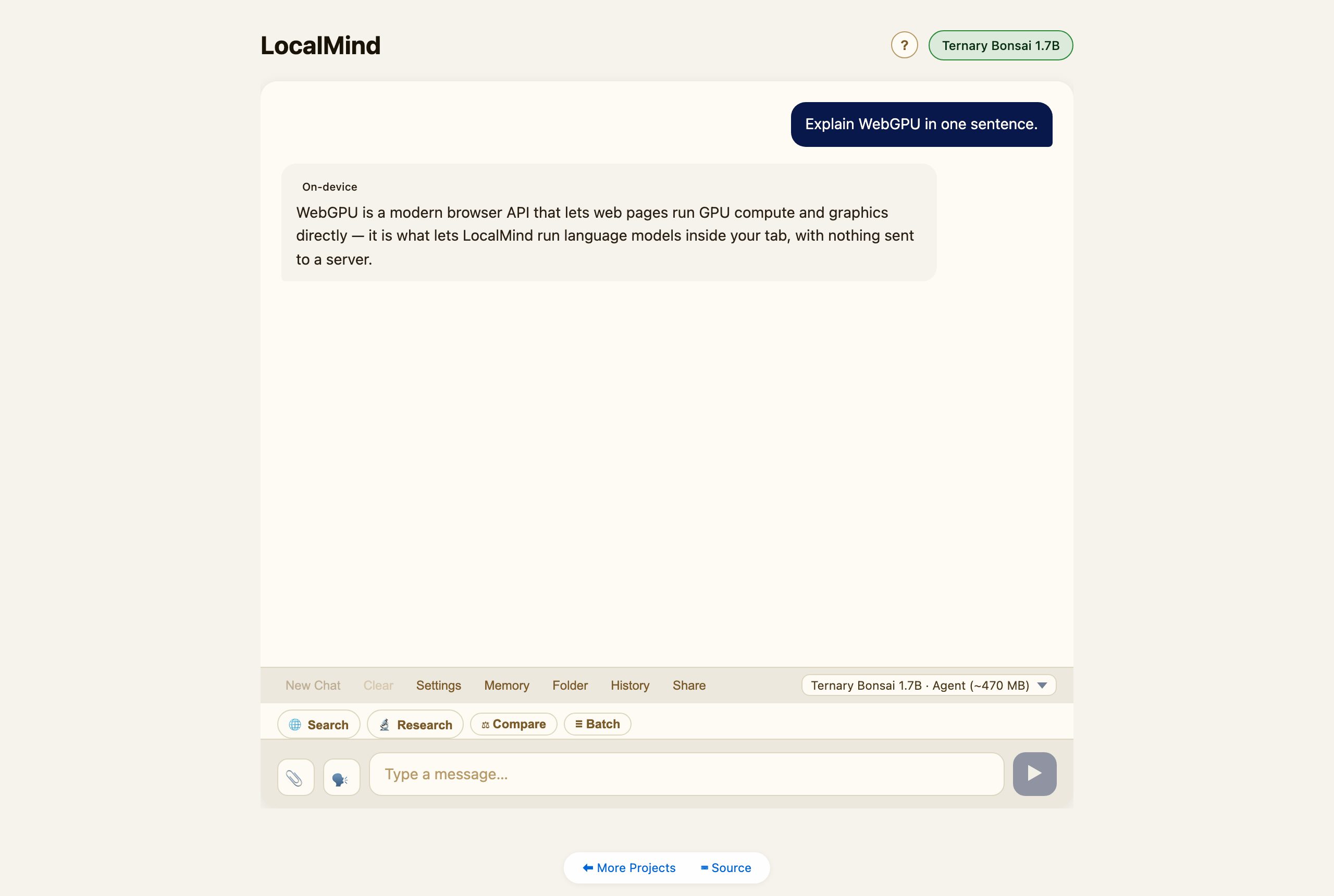 LocalMind chat